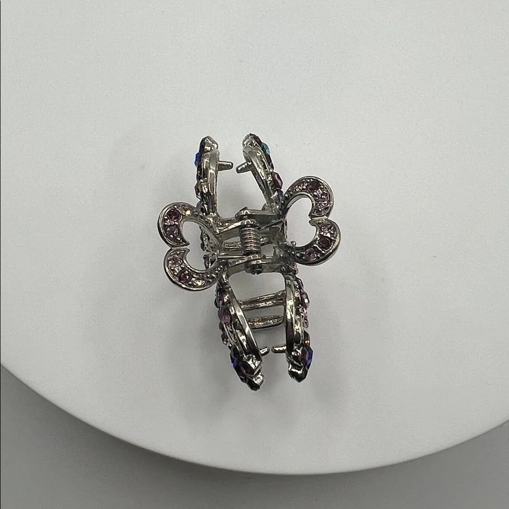 209. Elegant Silver and Rhinestone Hair Clip - Picture 3 of 4